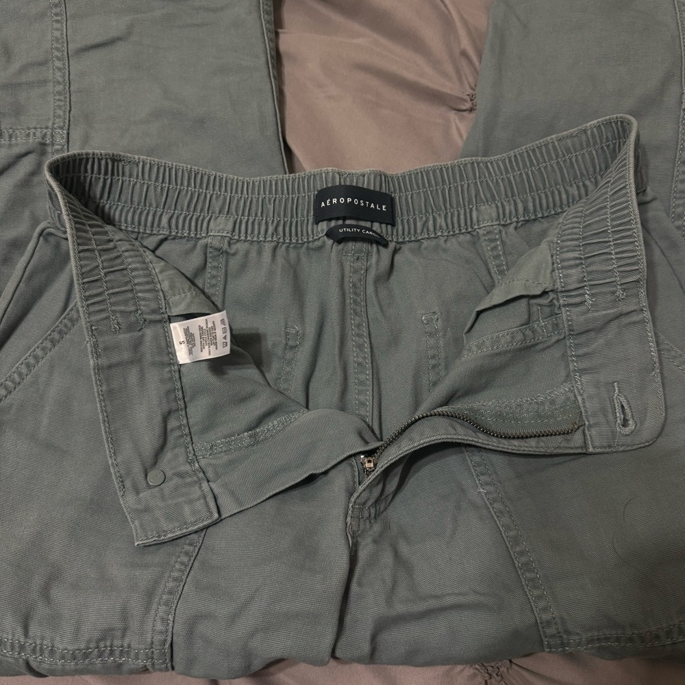cargo parachute pants blue low rise